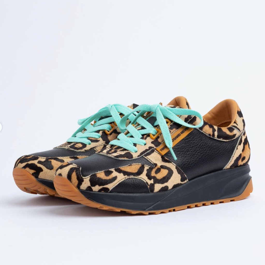 2000nvr By Patrick Winget 70s Sneakers Cheetah Hair-On Cowhide Leather